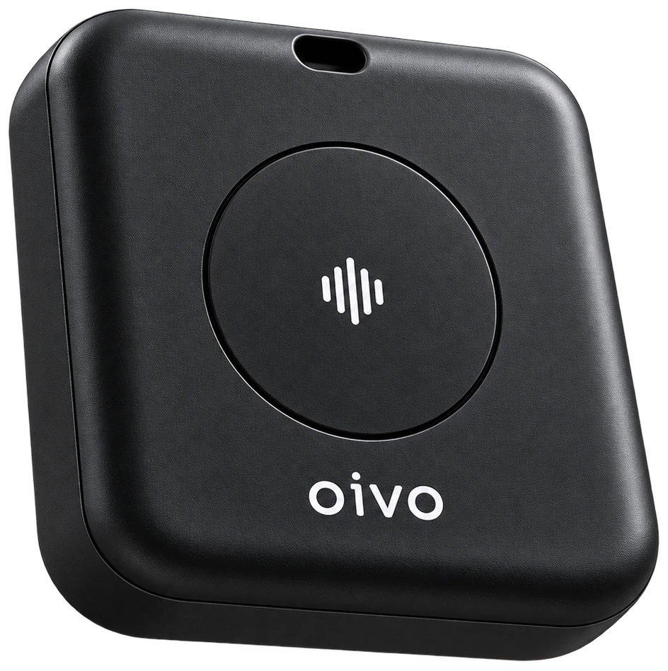 Den faktiske Oivo-enheten med stor, rund opptaksknapp.